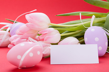 Image showing beautiful easter egg decoration colorfull eggs seasonal pastel 