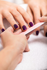 Image showing manicure making in beauty spa salon