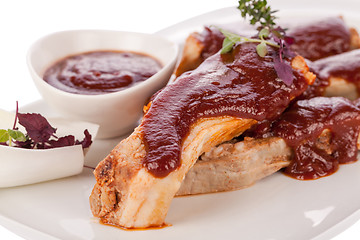 Image showing Delicious grilled pork ribs