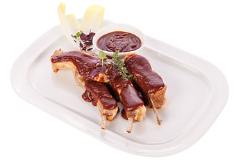 Image showing Delicious grilled pork ribs