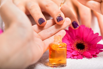 Image showing manicure making in beauty spa salon