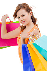 Image showing Happy attractive young shopaholic