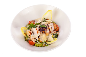 Image showing tasty fresh caesar salad with grilled chicken and parmesan 