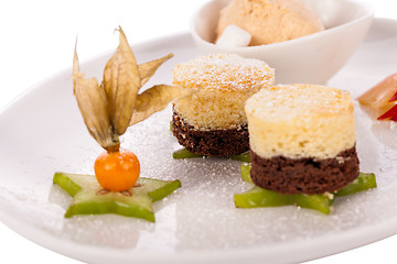 Image showing Gourmet coffee blanc mange with gooseberry