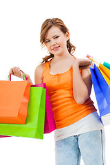 Image showing Happy attractive young shopaholic