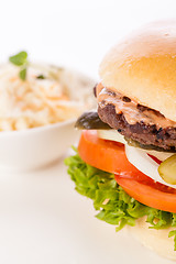 Image showing Cheeseburger with cole slaw 