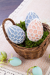 Image showing beautiful easter egg decoration colorfull eggs 