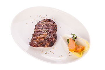 Image showing Grilled beef steak with seasoning