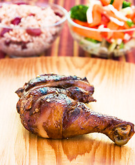 Image showing Jerk Chicken with Vegetables