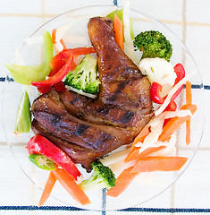 Image showing Jerk Chicken with Vegetables