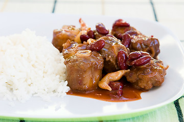 Image showing Oxtail Stew with Rice and Vegetables