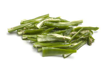 Image showing sliced green bell pepper 