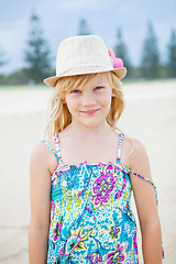 Image showing Cute young girl at beach