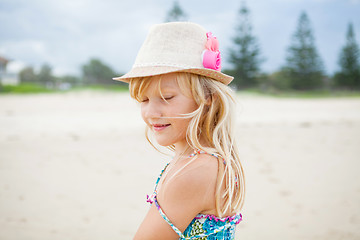 Image showing Cute young girl at beach