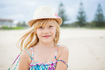 Image showing Cute young girl at beach