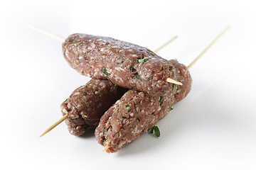 Image showing Lebanese lamb kofta over white