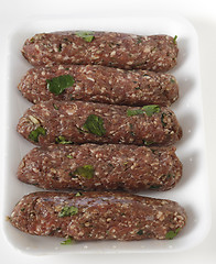 Image showing Lamb kofta on a supermarket tray