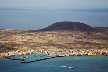 Image showing harbor rock stone sky  spain graciosa miramar del rio