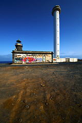 Image showing lighthouse and arrecife teguise lanzarote spain