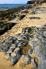 Image showing in lanzarote spain  rock stone sky cl e