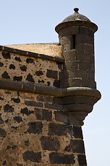 Image showing spain the old wall caand door  in teguise arrecife lanzarote 