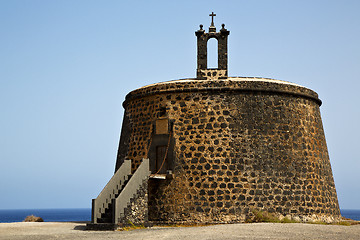 Image showing  spain the old wall castle  tower r  in teguise arrecife lanzaro