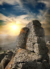 Image showing Landscape with rock