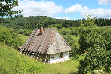 Image showing old rural house in Carpathian mountains