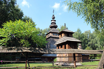 Image showing nice wooden church in village of Western Ukraine