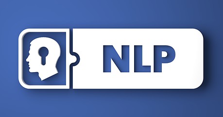 Image showing NLP Concept on Blue in Flat Design Style.