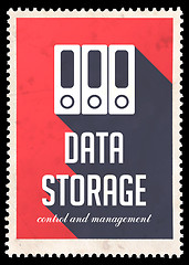 Image showing Data Storage on Red in Flat Design.