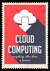 Image showing Cloud Computing on Red in Flat Design.