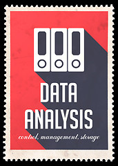 Image showing Data Analysis on Red in Flat Design.