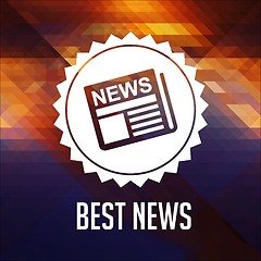 Image showing Best News Concept on Retro Triangle Background.