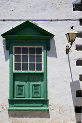 Image showing street lamp lanzarote abstract  window   green in the w 