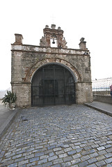 Image showing capilla el cristo on cobble stone road