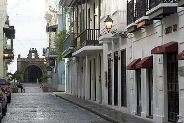 Image showing capilla el cristo on cobble stone road