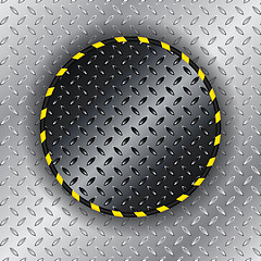 Image showing Industrial background with yellow striped circle