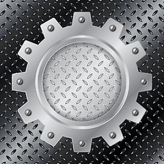 Image showing Abstract background with metallic cogwheel