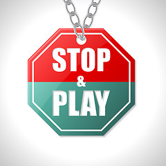 Image showing Stop and play traffic sign 