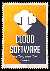 Image showing Cloud Software on Yellow in Flat Design.