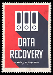 Image showing Data Recovery on Red in Flat Design.