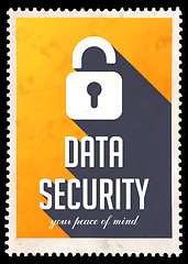 Image showing Data Security on Yellow in Flat Design.