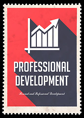 Image showing Professional Development on Red in Flat Design.