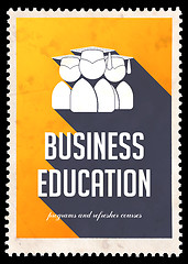 Image showing Business Education on Yellow in Flat Design.