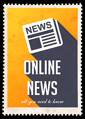 Image showing Online News on Yellow in Flat Design.