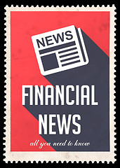 Image showing Financial News on Red in Flat Design.