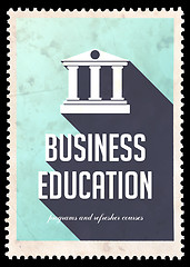 Image showing Business Education on Blue in Flat Design.