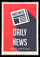 Image showing Daily News on Red in Flat Design.