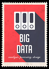 Image showing Big Data on Red in Flat Design.